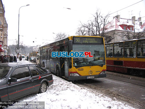 Mercedes Benz O530N Citaro #1020 [50], 25.01.2007r. ul. Piotrkowska/ Plac Reymonta. Foto: Tomasz Gaz (c)