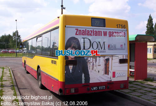 Mercedes Benz O405N2 #1756 [77], 12.08.2006r. - Kracwka, ul. Rokiciska/ Puszkina. Foto: Przemysaw Bakaj (c)