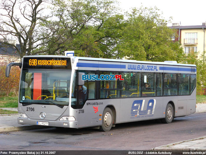 Mercedes Benz O530N Citaro #2706 [69A/69B], 31.10.2007r. Kracwka, ul. Puszkina/ Rokiciska. Foto: Przemysaw Bakaj (c)