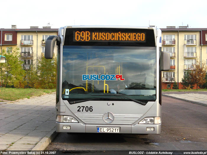 Mercedes Benz O530N Citaro #2706 [69A/69B], 31.10.2007r. Kracwka, ul. Puszkina/ Rokiciska. Foto: Przemysaw Bakaj (c)