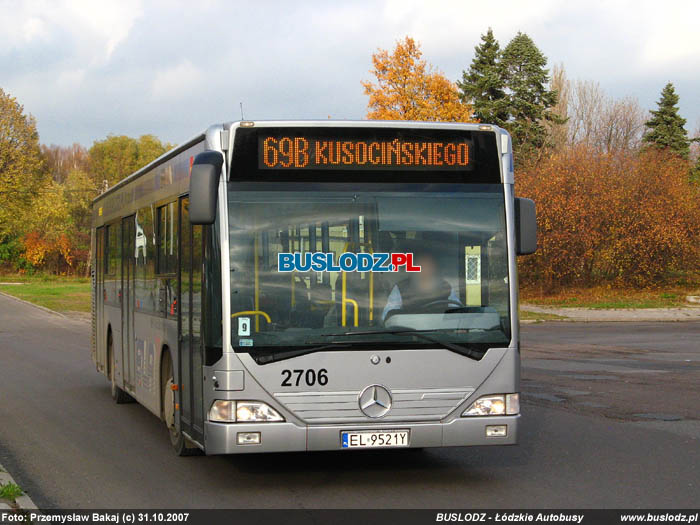 Mercedes Benz O530N Citaro #2706 [69A/69B], 31.10.2007r. Kracwka, ul. Puszkina/ Rokiciska. Foto: Przemysaw Bakaj (c)