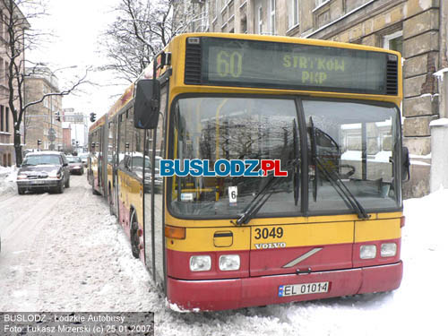 Volvo B10LA #3049 [60], 25.01.2007r. ul. Rewolucji 1905/ Sterlinga. Foto: ukasz Mizerski (c)