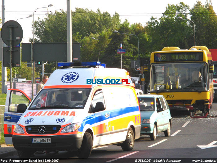 Volvo 7000 #3103, [53], 13.09.2007r. Rondo Solidarnoci. Foto: Przemysaw Bakaj (c)