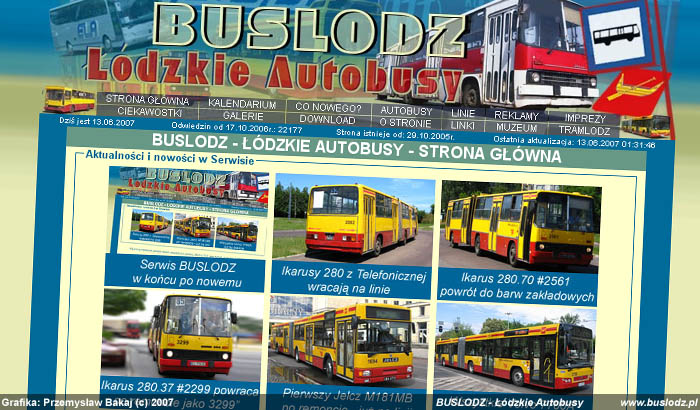 Szata graficzna nowej wersji serwisu BUSLODZ. Grafika: Przemysaw Bakaj (c)