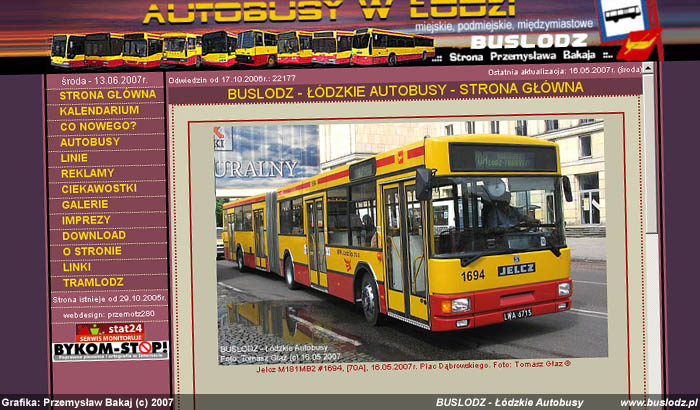 Szata graficzna starej wersji serwisu BUSLODZ. Grafika: Przemysaw Bakaj (c)