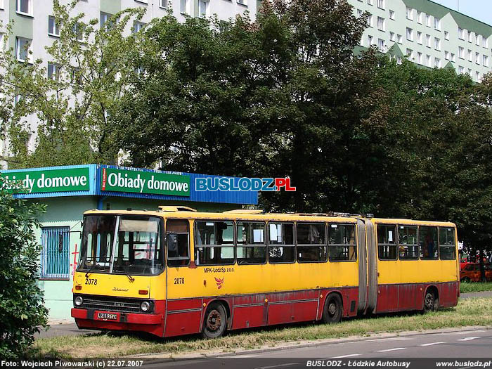 Ikarus 280.26 #2078, [-], 22.07.2007r. ul. Zgierska. Foto: Wojciech Piwowarski (c)