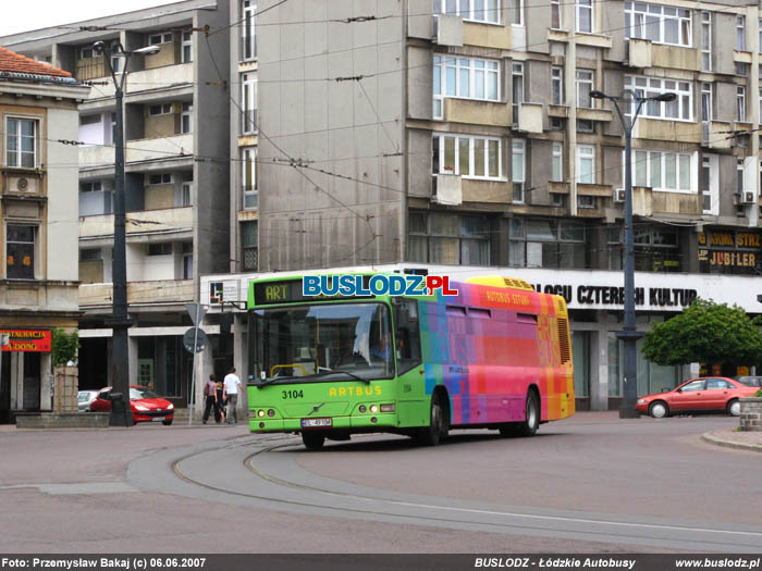 Volvo 7000 #3104 [ART], 6.06.2007r. Kracwka - PLac Wolnoci. Foto: Przemysaw Bakaj (c)