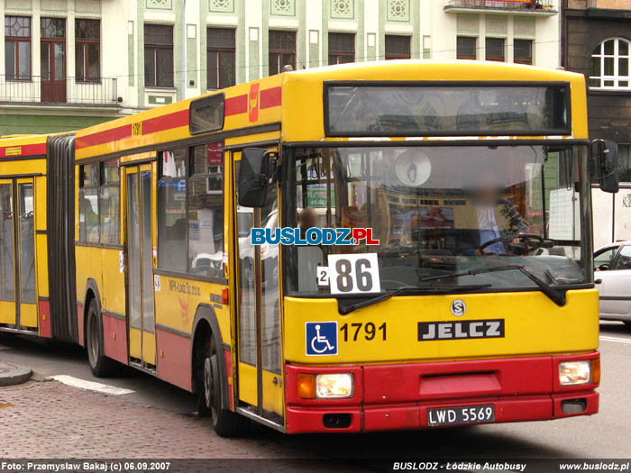 Jelcz M181MB #1791, [86], 06.09.2007r. Plac Dbrowskiego. Foto: Przemysaw Bakaj (c)