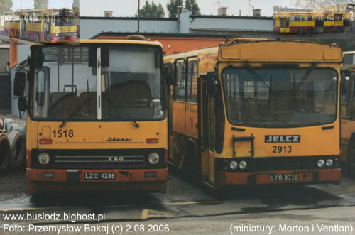 Ikarus 260 #1518 i Jelcz M11 #2913, ZKA-1, ul. Kraszewskiego. Foto: Przemysaw Bakaj  (c)