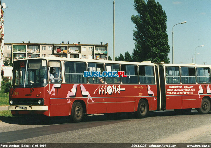 Ikarus 280.26 #3601 [80], 08.1997r. ul. Maratoska/ Popieuszki. Foto: Andrzej Bakaj (c)