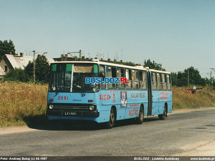 Ikarus 280.26 #2091 [-], 08.1997r. ul. Nowe Sady. Foto: Andrzej Bakaj(c)