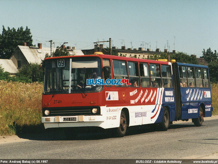 Ikarus 280.26 #2740 [69], 08.1997r. ul. Nowe Sady. Foto: Andrzej Bakaj(c)