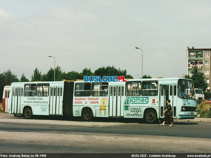 Ikarus 280.26 #2743 [98], 06.1998r. Kracwka - ul. Maratoska/ Popieuszki. Foto: Andrzej Bakaj (c)