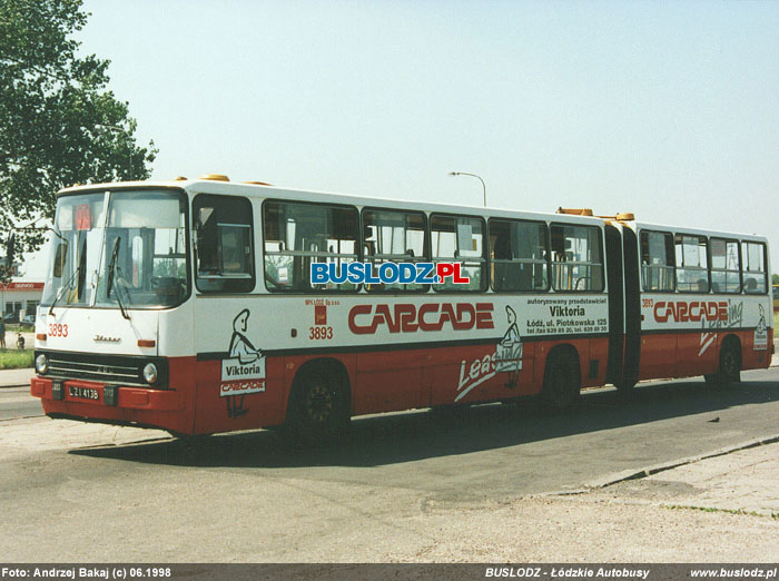 Ikarus 280.26 #3893 [99], 06.1998r. Kracwka - ul. Maratoska/ Popieuszki. Foto: Andrzej Bakaj (c)