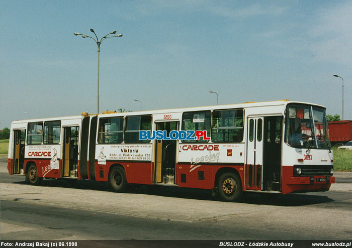 Ikarus 280.26 #3893 [99], 06.1998r. Kracwka - ul. Maratoska/ Popieuszki. Foto: Andrzej Bakaj (c)