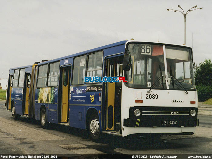 Ikarus 280.26 #2089 [86], 24.06.2001r. Kracwka - ul. Maratoska/ Popieuszki. Foto: Przemysaw Bakaj (c)