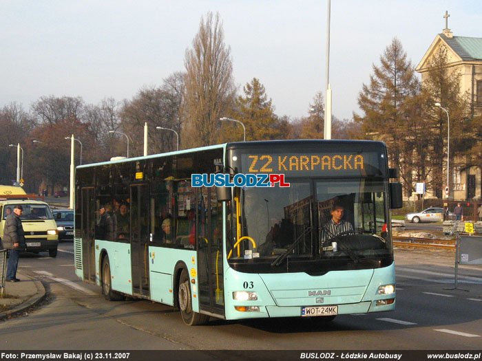 Man NL283 Lion's City #03 [Z2], 23.11.2007r. ul. Zgierska/ Pojezierska. Foto: Przemysaw Bakaj (c)