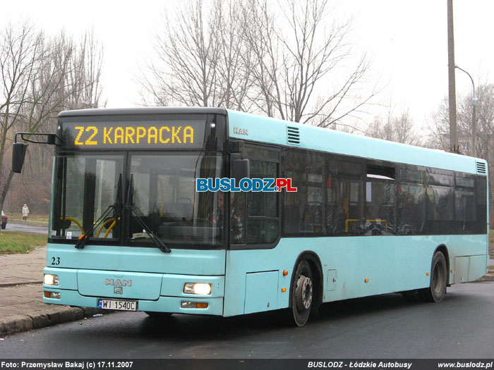 Man NL283 #23 [Z2], 17.11.2007r. Kracwka, ul. Paderewskiego/ Karpacka. Foto: Przemysaw Bakaj (c)