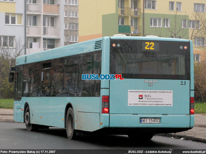 Man NL283 #23 [Z2], 17.11.2007r. Kracwka, ul. Paderewskiego/ Karpacka. Foto: Przemysaw Bakaj (c)