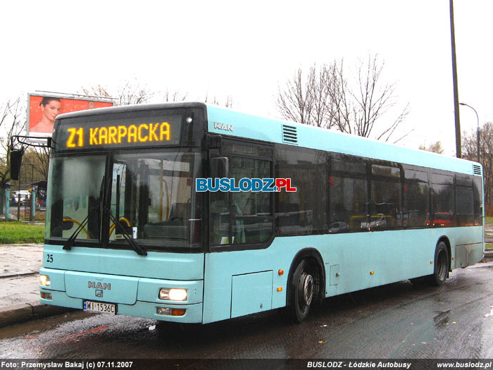 Man NL283 #25 [Z1], 07.11.2007r. Kracwka, ul. Paderewskiego/ Karpacka. Foto: Przemysaw Bakaj (c)