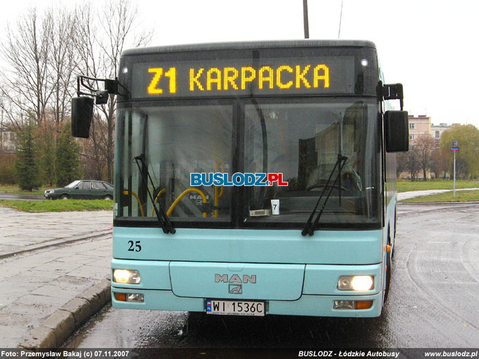 Man NL283 #25 [Z1], 07.11.2007r. Kracwka, ul. Paderewskiego/ Karpacka. Foto: Przemysaw Bakaj (c)