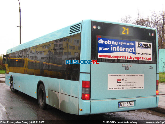 Man NL283 #25 [Z1], 07.11.2007r. Kracwka, ul. Paderewskiego/ Karpacka. Foto: Przemysaw Bakaj (c)