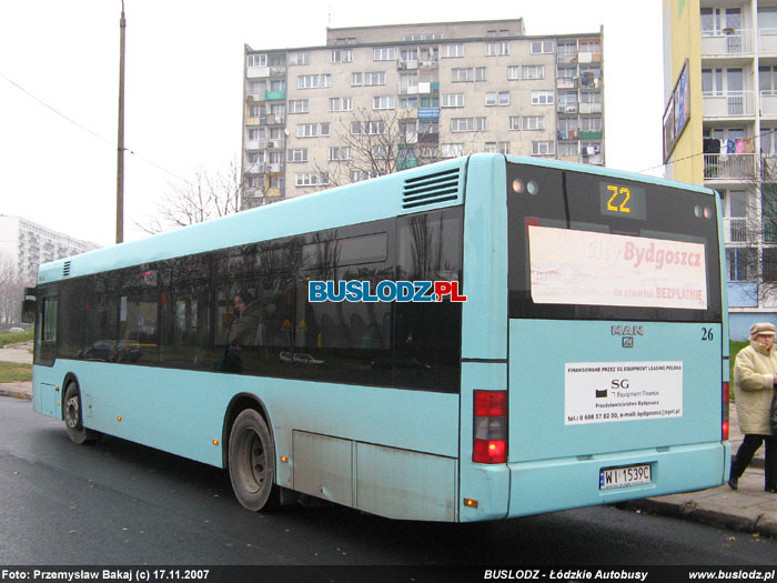 Man NL283 #26 [Z2], 17.11.2007r. Kracwka, ul. Paderewskiego/ Karpacka. Foto: Przemysaw Bakaj (c)