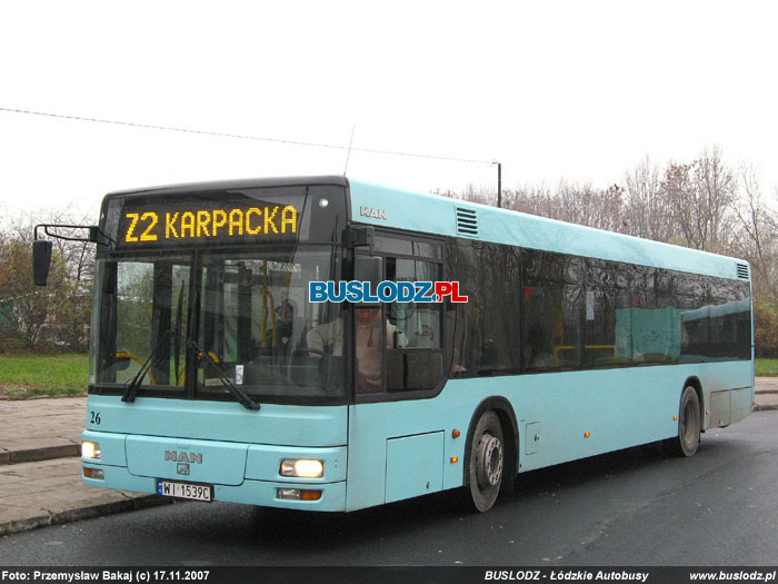 Man NL283 #26 [Z2], 17.11.2007r. Kracwka, ul. Paderewskiego/ Karpacka. Foto: Przemysaw Bakaj (c)