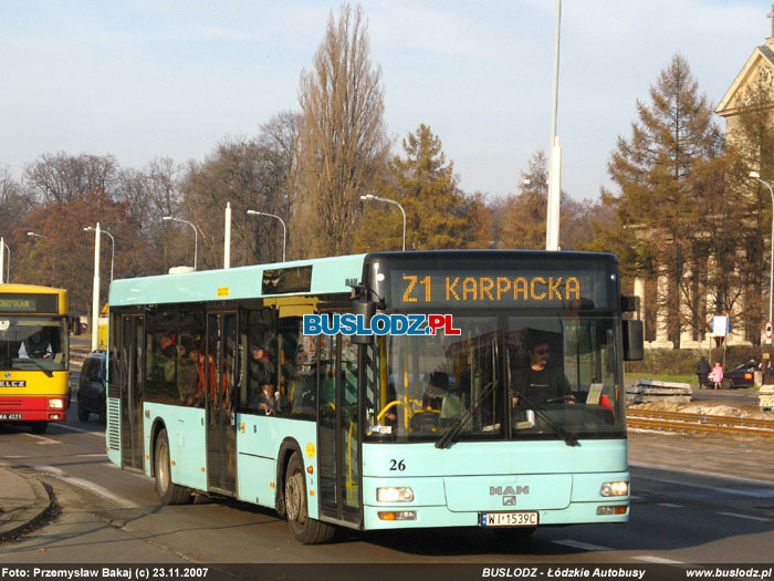 Man NL283 #26 [Z1], 23.11.2007r., ul. Zgierska/ Pojezierska. Foto: Przemysaw Bakaj (c)