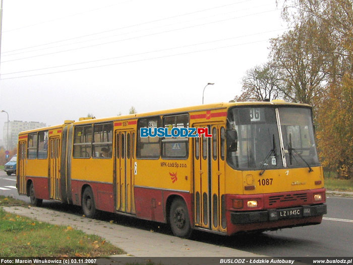 Ikarus 280.26 #1087'' [96], 03.11.2007r. ul. Przybyszewskiego/ Augustw. Foto: Marcin Wnukowicz (c)