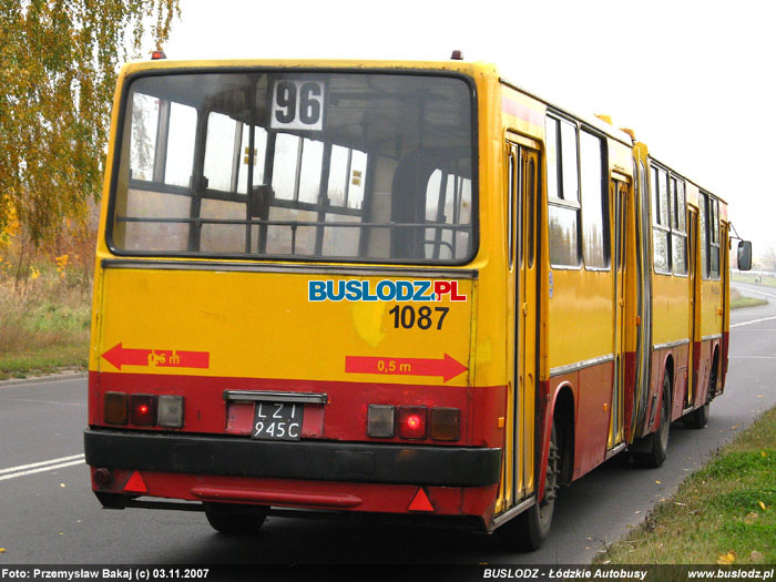 Ikarus 280.26 #1087'' [96], 03.11.2007r. ul. Przybyszewskiego/ Augustw. Foto: Przemysaw Bakaj (c)