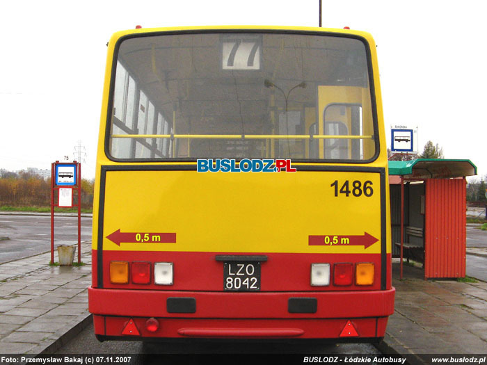 Ikarus 280.37C #1486 [77], 07.11.2007r. Kracwka, ul. Puszkina/ Rokiciska. Foto: Przemysaw Bakaj (c)