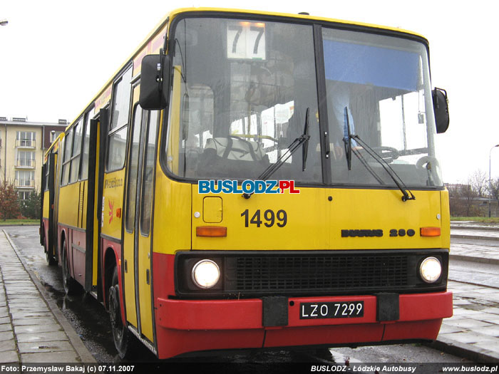 Ikarus 280.37C #1499 [77], 07.11.2007r. Kracwka, ul. Puszkina/ Rokiciska. Foto: Przemysaw Bakaj (c)