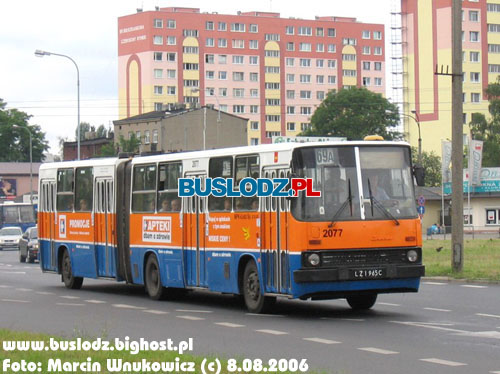 Ikarus 280.26 #2077 [69A], 8.08.2006r. - Rondo Insurekcji Kociuszkowskiej. Foto (c) Marcin Wnukowicz.