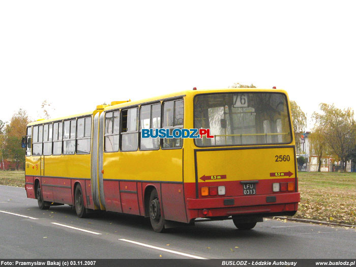 Ikarus 280.70E #2560 [76], 03.11.2007r. ul. Maratoska/ Popieuszki. Foto: Przemysaw Bakaj (c)