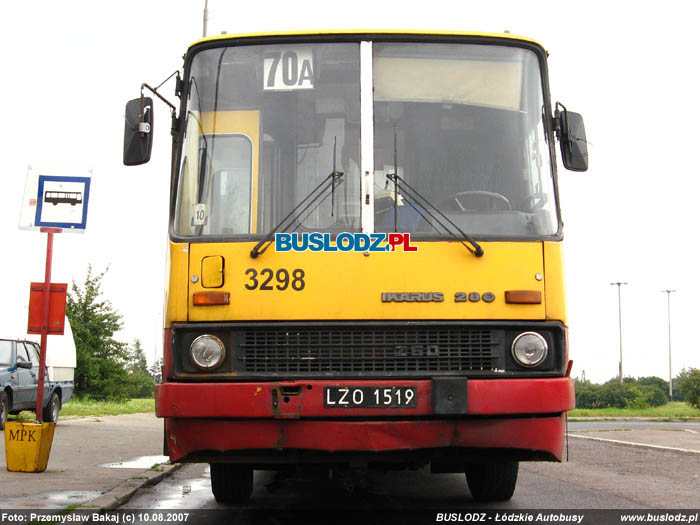 Ikarus 280.37 #3298'', [70A], 10.08.2007r. Kracwka - Szpital C.Z.M.P. Foto: Przemysaw Bakaj (c)