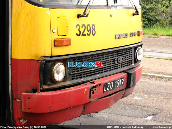 Ikarus 280.37 #3298'', [70A], 10.08.2007r. Kracwka - Szpital C.Z.M.P. Foto: Przemysaw Bakaj (c)