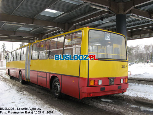 Ikarus 280.37C #3482 [85], 27.01.2007r. Kracwka - Janw. Foto: Przemysaw Bakaj (c)