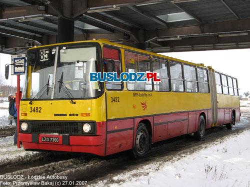 Ikarus 280.37C #3482 [85], 27.01.2007r. Kracwka - Janw. Foto: Przemysaw Bakaj (c)