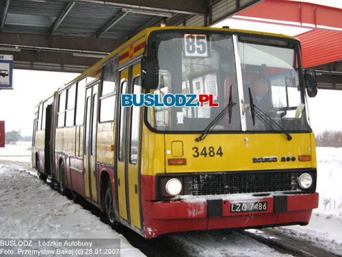 Ikarus 280.37C #3484 [85], 28.01.2007r. Kracwka - Janw. Foto: Przemysaw Bakaj (c)