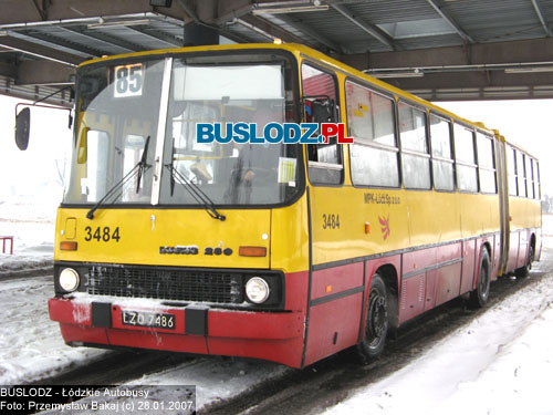 Ikarus 280.37C #3484 [85], 28.01.2007r. Kracwka - Janw. Foto: Przemysaw Bakaj (c)