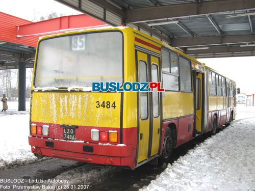 Ikarus 280.37C #3484 [85], 28.01.2007r. Kracwka - Janw. Foto: Przemysaw Bakaj (c)