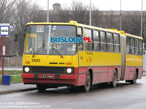 Ikarus 280.37C #3495'' [85], 20.01.2007r. Kracwka: Dworzec PKS Pnocny. Foto: Przemysaw Bakaj (c)