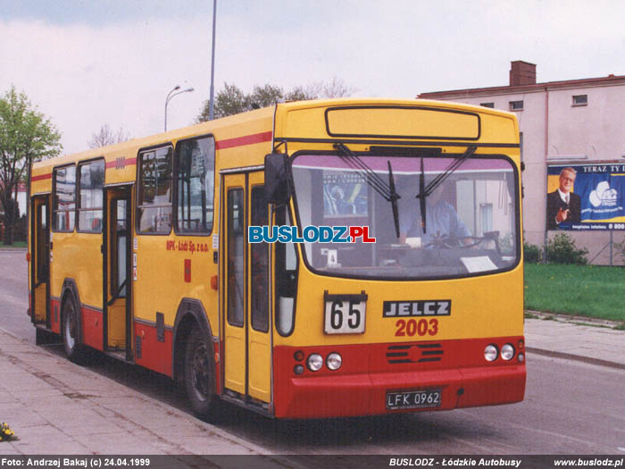 Jelcz M11 #2003 [65], 24.04.1999r. Kracwka, ul. agiewnicka/ Warszawska. Foto: Andrzej Bakaj (c)