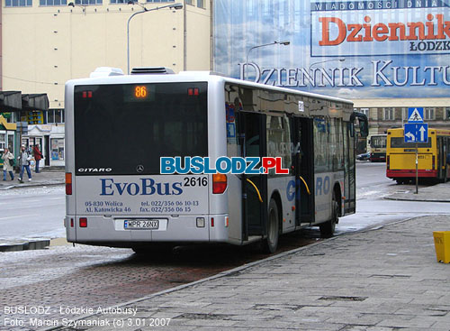 Mercedes O530N CITARO #2616 [86], 3.01.2007r. Plac Dbrowskiego. Foto: Marcin Szymaniak (c)