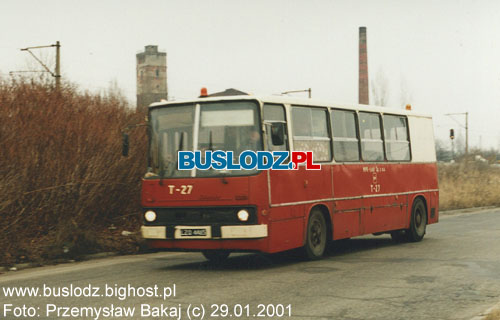 Ikarus #T-27, 29.01.2001r. - ul. Nowe Sady. Foto: Przemysaw Bakaj (c).