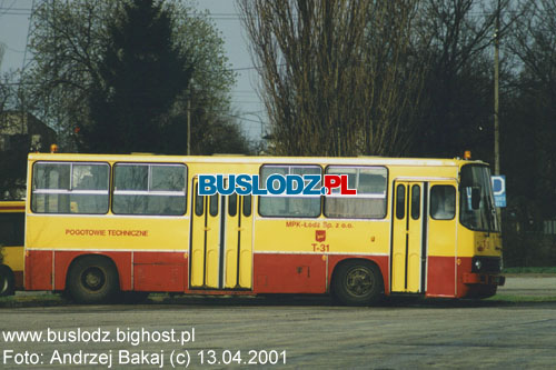 Ikarus #T-31, 13.04.2001r. - ZKA-3, ul. Limanowskiego. Foto: Andrzej Bakaj (c).