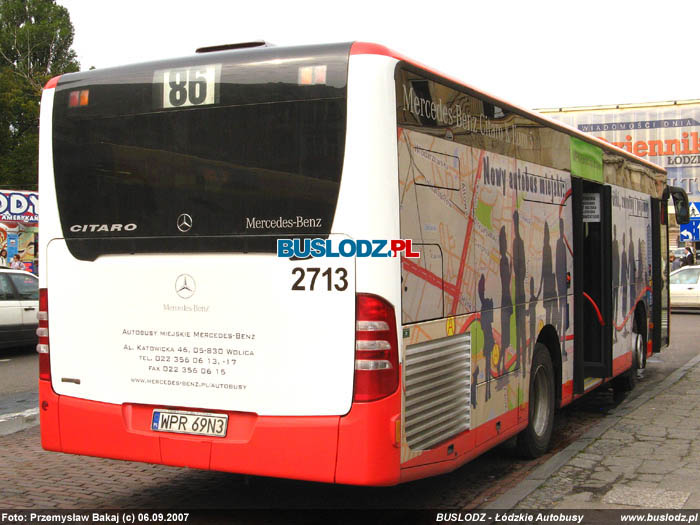 Mercedes Benz Citaro K #2713, [86], 06.09.2007r. Kracwka - Plac Dbrowskiego. Foto: Przemysaw Bakaj (c)