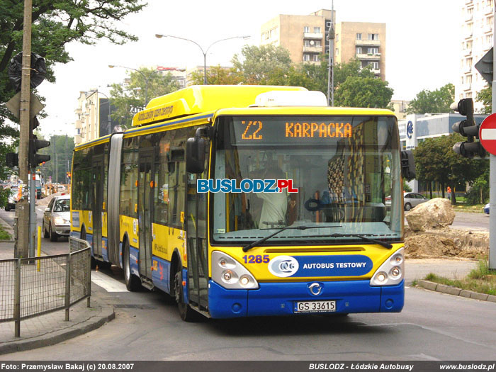 Irisbus Citelis 18 CNG #1285, [Z2], 20.08.2007r. Al. Kociuszki/ ul. wirki. Foto: Przemysaw Bakaj (c)