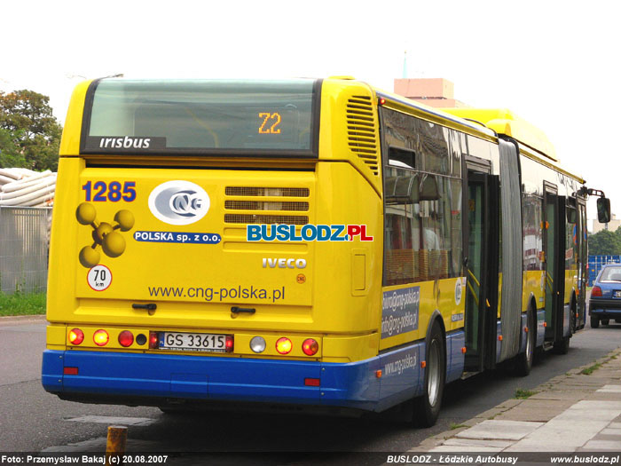 Irisbus Citelis 18 CNG #1285, [Z2], 20.08.2007r. Al. Kociuszki/ ul. wirki. Foto: Przemysaw Bakaj (c)